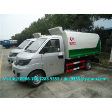 1.5 ton small garbage truck,Karry Brand bin lifter garbage truck made in China